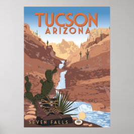 Póster 28"x20 Seven Falls - Tucson, Arizona
