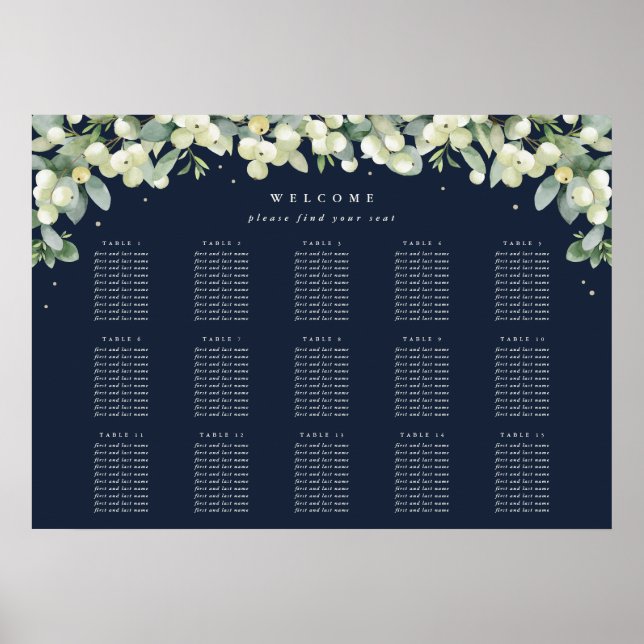 Póster 28x20" 15 Tablas de 10 Poster de la tabla de asien (Frente)