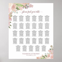 29 Tabla Elegante Boda Floral Rosa