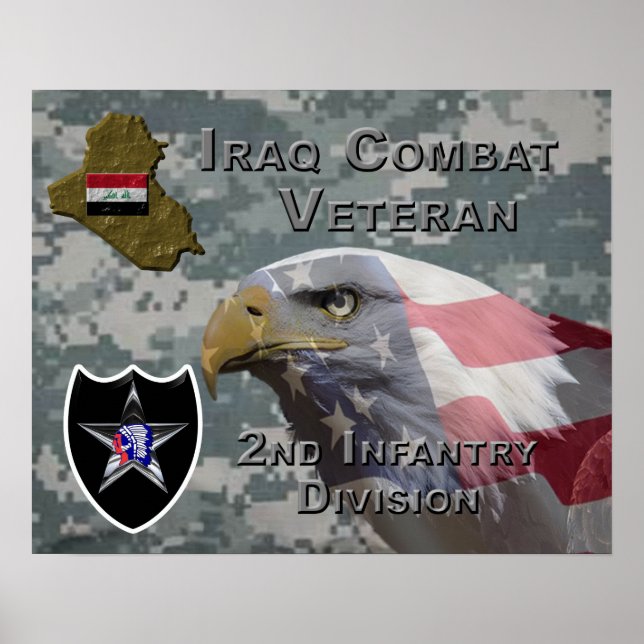 Póster 2.ª Infantería Div Iraq Combat Veteran (Frente)