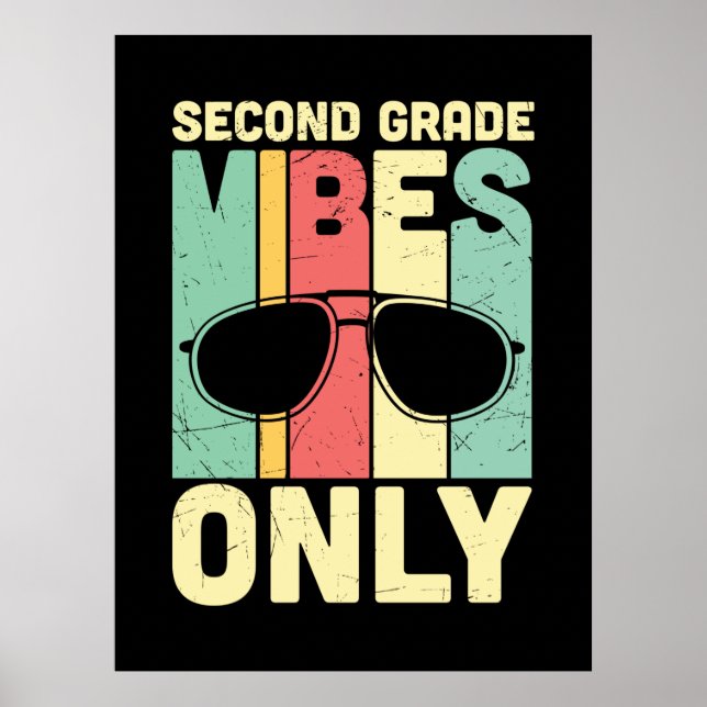 Póster 2.ª Maestra de segundo grado Vibes solamente (Frente)