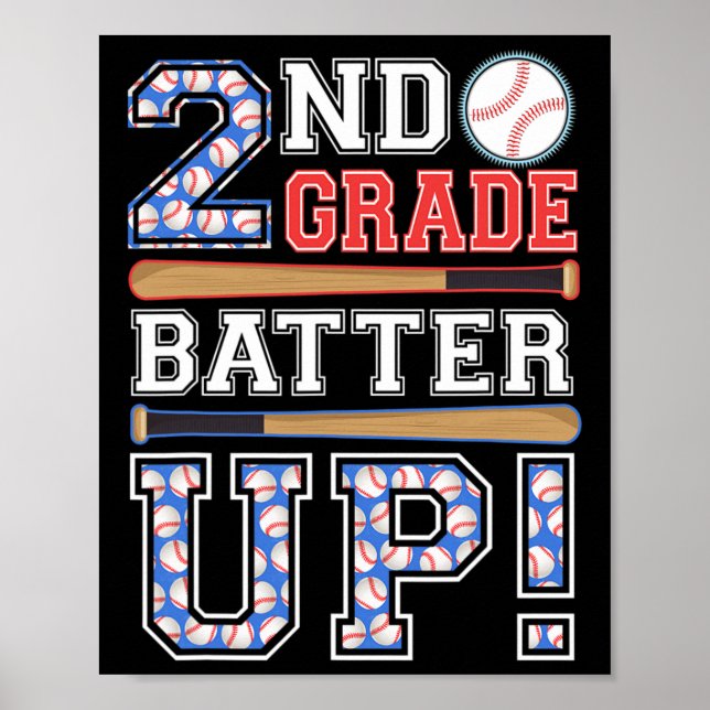 Póster 2.º Grado De Batería De Béisbol De Nuevo A (Frente)