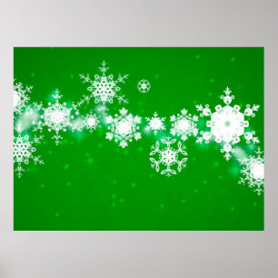 Póster 2.º ilustracion. Copos de nieve en el fondo. Santo