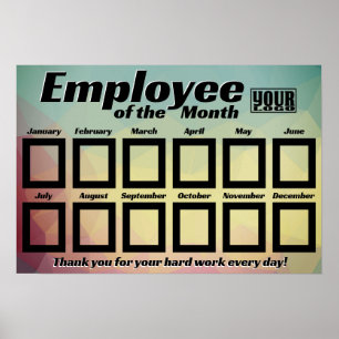 Póster 2.5X3IN empleado de fotografía del mes de visualiz