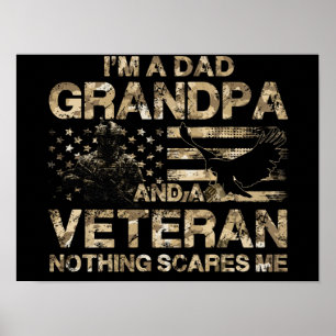 Póster 2 Camiseta Veterano de EE. UU. Abuelo Bandera Amer