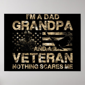 Póster 2 Camiseta Veterano de EE. UU. Abuelo Bandera Amer