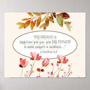 Póster 2 Corinthians 12:9 MI GRACE es suficiente para ti