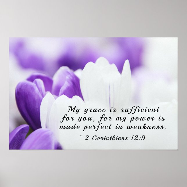 Póster 2 Corintios 12:9 Mi Gracia es suficiente para ti (Frente)