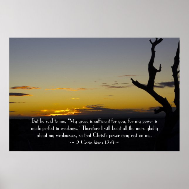 Póster 2 Corintios 12:9 Poster (Frente)