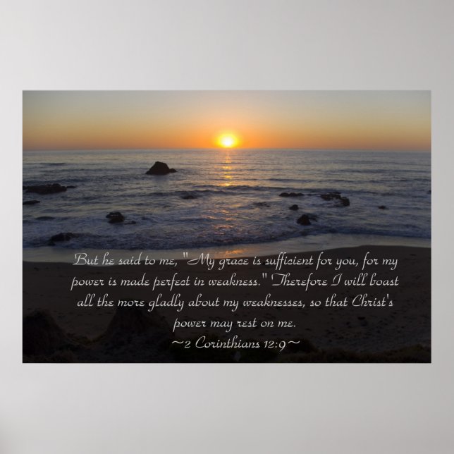 Póster 2 Corintios 12:9 Poster (Frente)