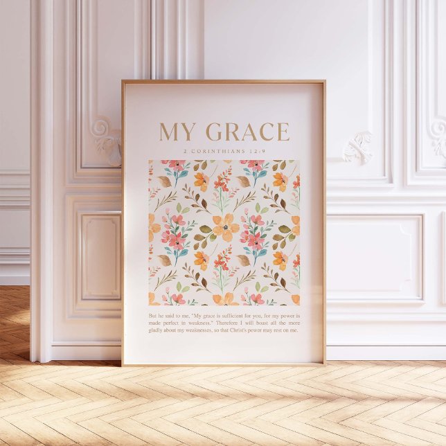 Póster 2 Corintios 12:9 Te basta mi gracia (Subido por el creador)