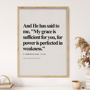 Póster 2 Corintios 12:9, Versículo Bíblico, Biblia Modern