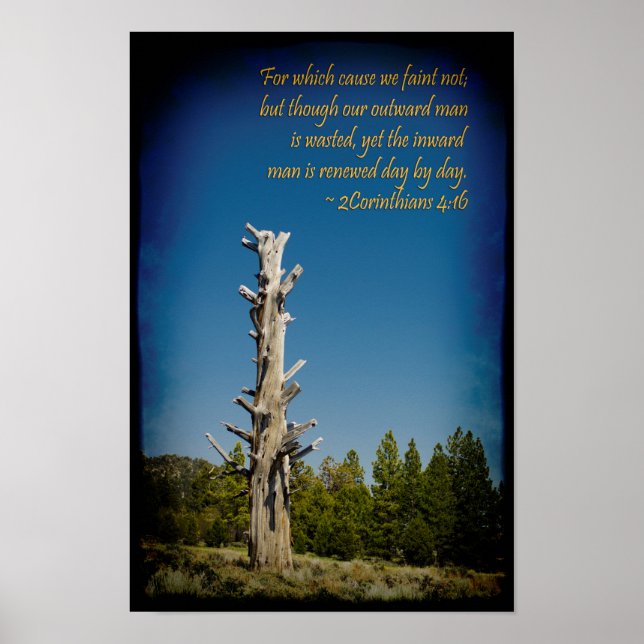 Póster 2 Corintios 4:16 Borde negro (Frente)