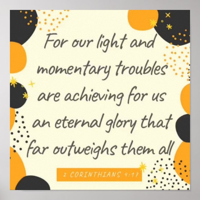 Póster 2 Corintios 4:17 Gloria Eterna (Frente)