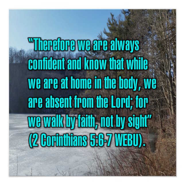 Póster 2 Corintios 5:6-7 WEBU (Anverso)