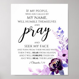 Póster 2 Crónicas 7:14 Si Mi Pueblo Reza Cristiano