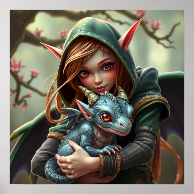 Póster #2 Elfo y dragón bebé (Frente)