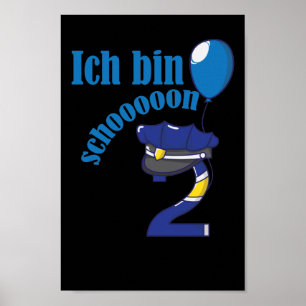 Póster 2. Geburtstag Patrol Jungs Kinder Polizei Paw