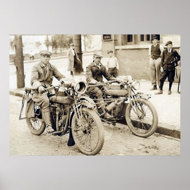 Póster 2 hombres en motocicletas enorme poster (Frente)