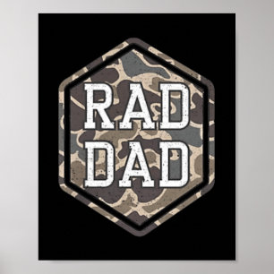 Póster 2 Lados Camo Rad Papá Retro Camuflaje Papá