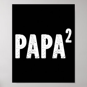 Póster 2 Papa al cuadrado para abuelo de nieta Gran