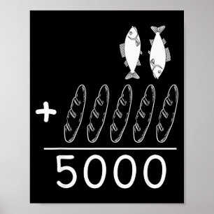 Póster 2 Peces 5 Panes Jesús Alimenta A Los 5000 Cristian