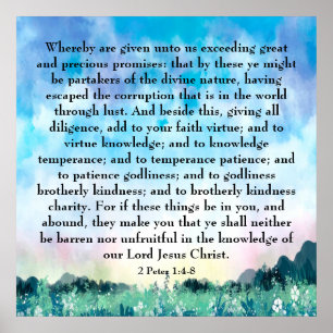 Póster 2 Peter 1:4-8 Poster