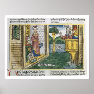 Póster 2 Samuel 11 1-5 David ve Bathsheba el bañarse, de