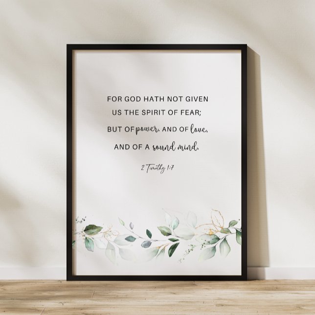 Póster 2 Timothy 1:7 Verso de la Biblia de KJV (Subido por el creador)