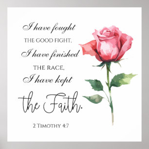 Póster 2 Timothy 4:7 - He luchado bien