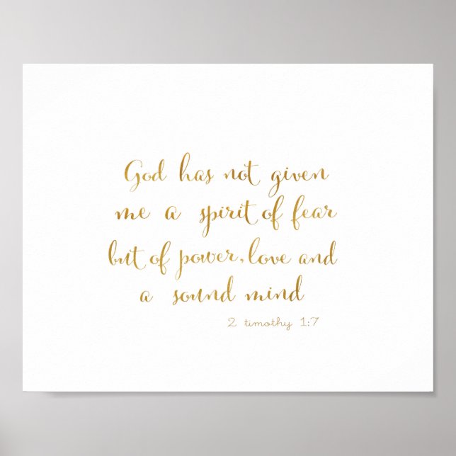 Póster 2 versículo de la Biblia Timothy - amor - letras d (Frente)