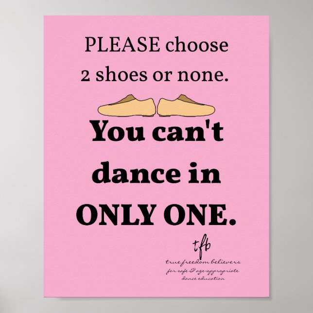 Póster 2 Zapatos o Ninguno Lt. Rosa Estudio de Baile (Frente)