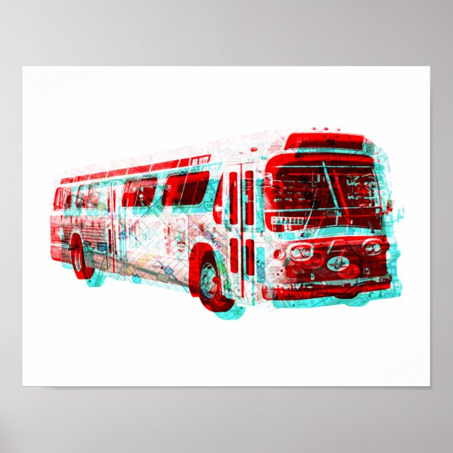 Póster 2D AC Tranvía Bus Old School (Frente)