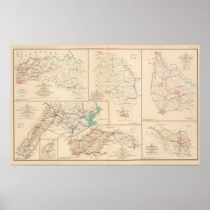 Póster 2d Corps AN Va, camps, pickets, routes
