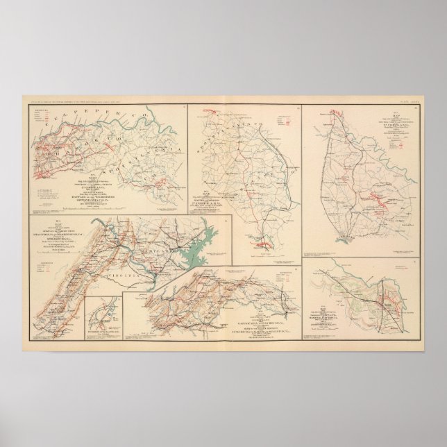 Póster 2d Corps AN Va, camps, pickets, routes (Frente)