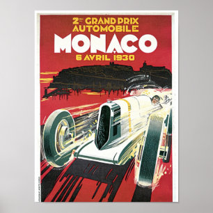 Póster 2do Automóvil de Mónaco de Grand Prix