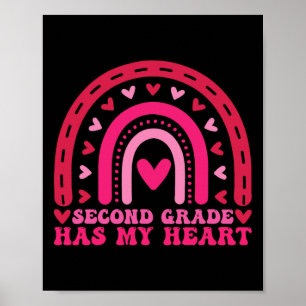 Póster 2do segundo grado tiene mi corazón Día de San Vale