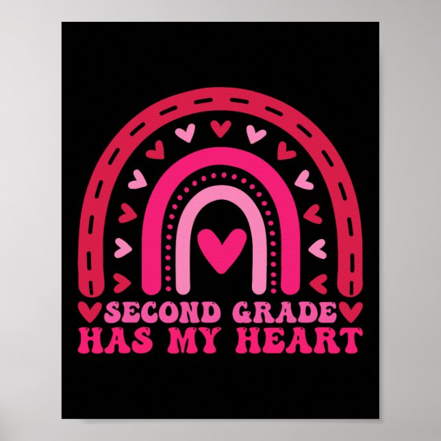 Póster 2do segundo grado tiene mi corazón Día de San Vale (Frente)