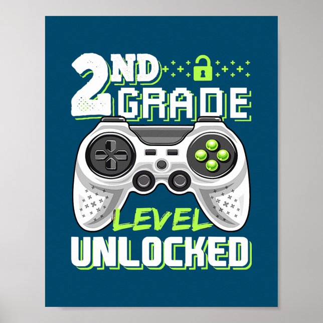 Póster 2nd Grade Level Unlocked Video Game Back to (Frente)