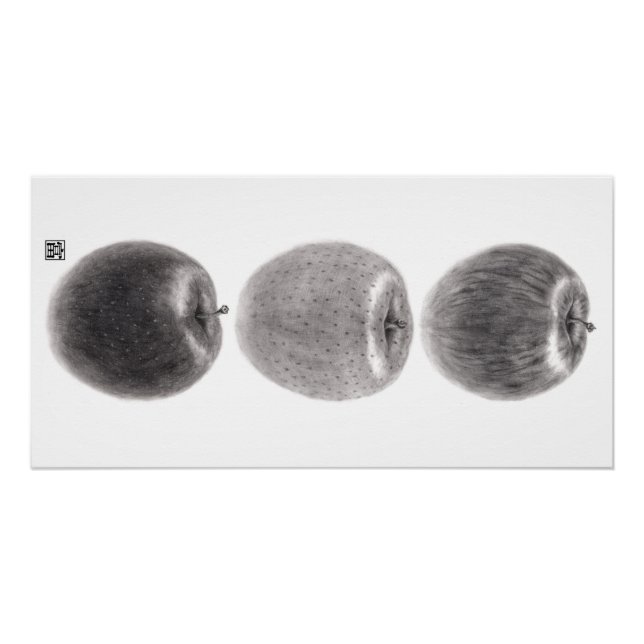 PÓSTER 3個のりんご　縦 (Anverso)