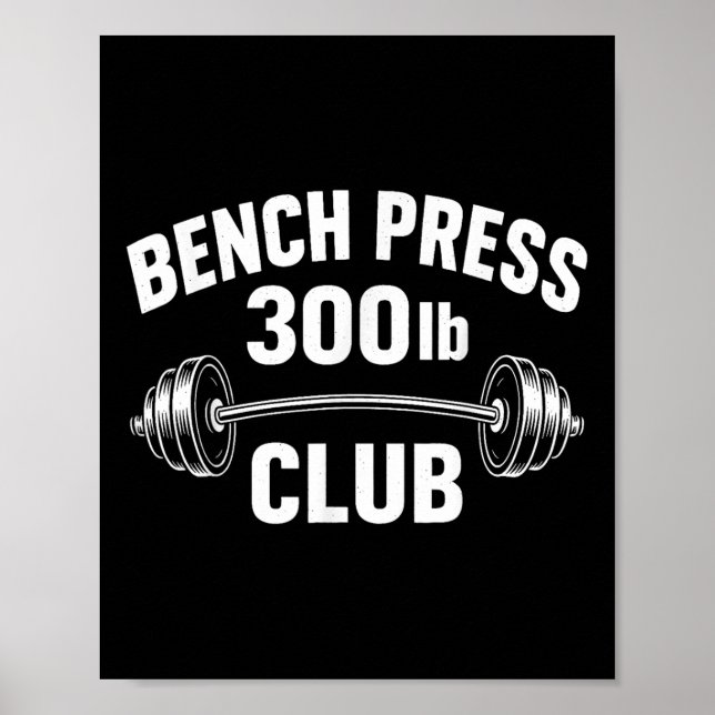 Póster 300 Lbs Bench Press Club Halterofilia Power (Frente)