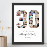 Póster 30.º Collage de fotos de cumpleaños número 30 Pers<br><div class="desc">Celebra el 30 cumpleaños con este poster de collage de fotos número 30 personalizado. Este regalo de personalizable también es perfecto para el aniversario de los bodas. Es una gran manera de mostrar preciosos recuerdos de tu vida de boda y casada. El poster presenta un collage de fotos que capturan...</div>