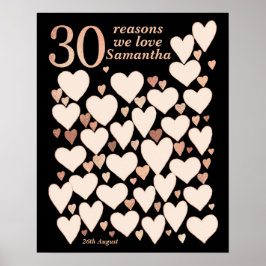 Póster 30.º Poster de cumpleaños - 30 razones por las que