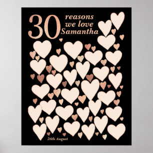 Póster 30.º Poster de cumpleaños - 30 razones por las que