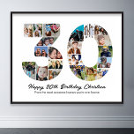 Póster 30 aniversario número de cumpleaños 30 Collage de<br><div class="desc">Marcar treinta años de maravillosos recuerdos y aventuras con este cautivador Collage de fotos número cumpleaños número 30. Esta plantilla de personalizable es la combinación perfecta de creatividad y sentimiento, lo que le permite crear un regalo verdaderamente memorable para el día especial de su ser querido. Captura la esencia de...</div>