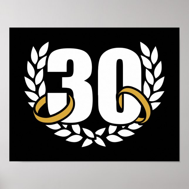 Póster 30 años conmemoración del 30 aniversario del boda (Frente)