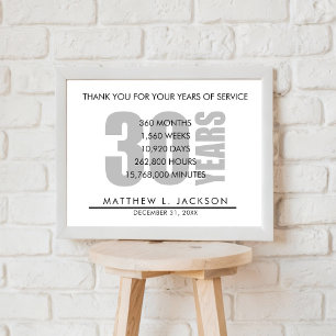 Póster 30 años de jubilación o regalo de agradecimiento a