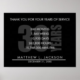 Póster 30 años de jubilación o regalo de agradecimiento a