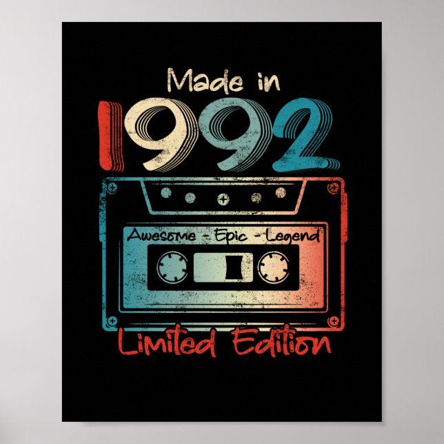 Póster 30 años de regalo hecho en Cassette en 1992 (Frente)