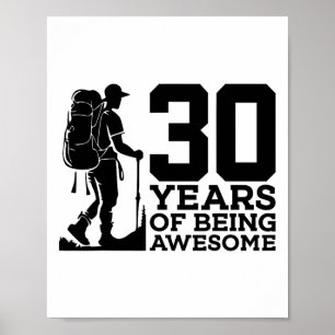 Póster 30 Años Siendo Increíble Caminata Cumpleaños 30